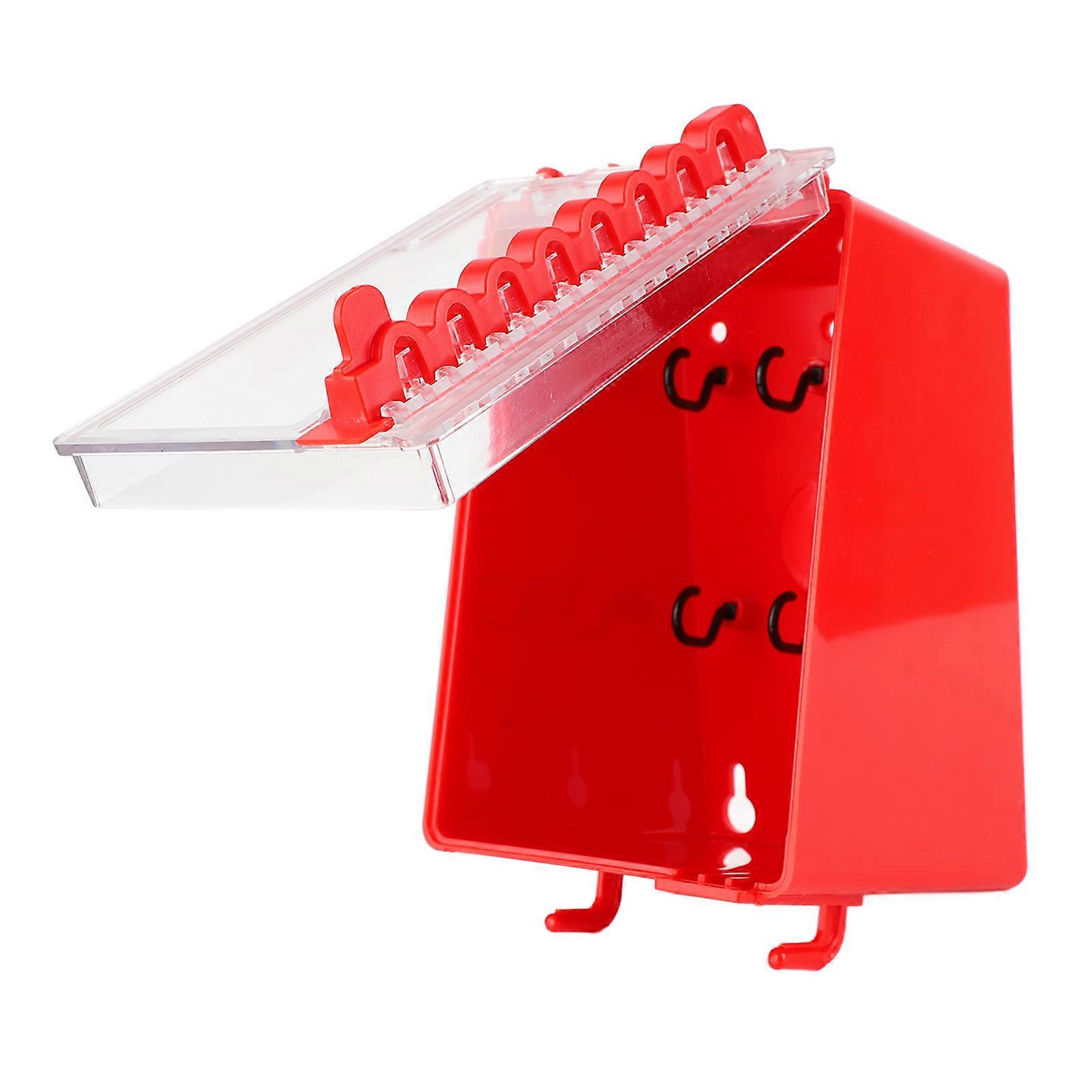 Wall Mount Lock Box 8 Hole Positions Hanging Locks Keys Combination Box with Transparent Panel