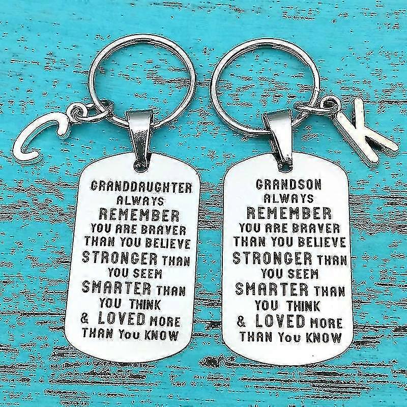 À mon petit-fils / petite-fille Cadeau Lettrage Porte-clés En acier inoxydable Pendentif porte-clés
