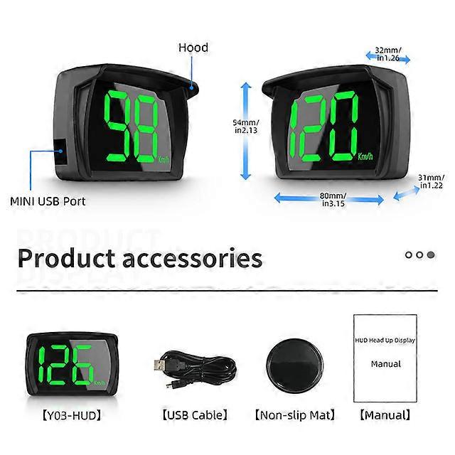 Universal Car HUD Head Up Display Digital GPS Speedometer Big Font Speed Meter for All Cars Plug and Play Car Accessories