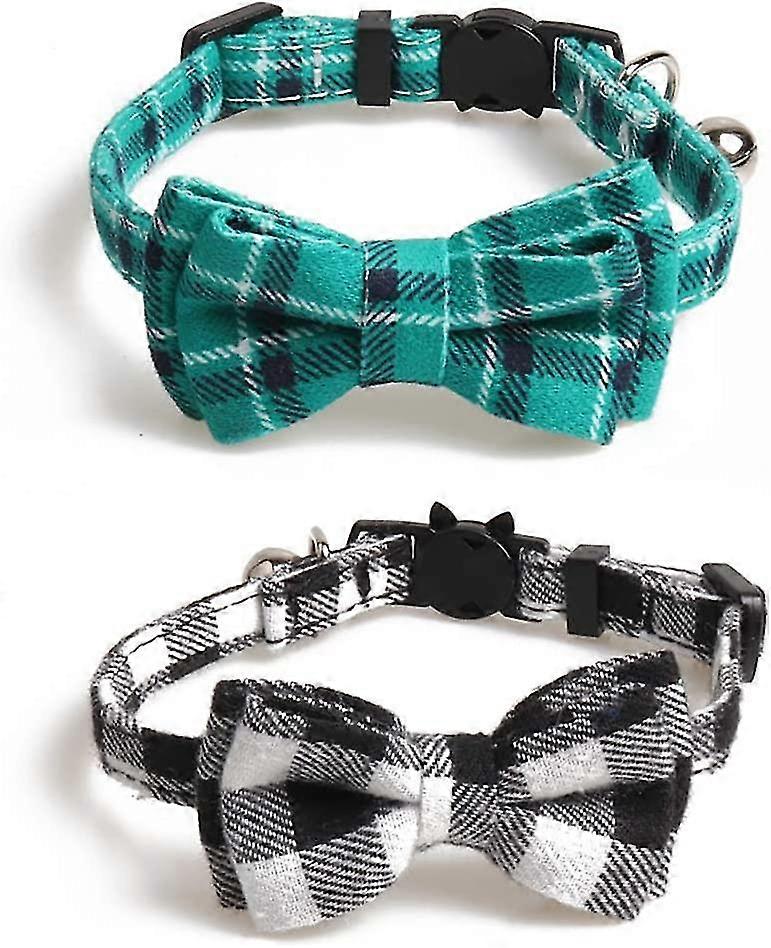 Safety Buckle Cat Collar, With Bells And Bows