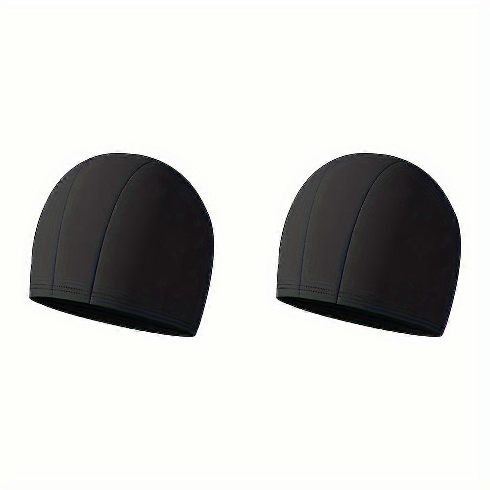2pcs Breathable Elastic Swimming Cap, Non-Slip Swimming Hat, For Ear Protection - Perfect For Pool, Beach, And Summer Fun
