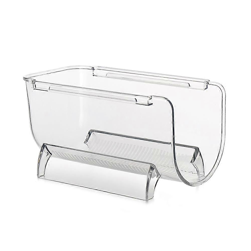 Stackable Clear Plastic Wine Bottle Organizer Rack for Kitchen Pantry Fridge - Set of 2