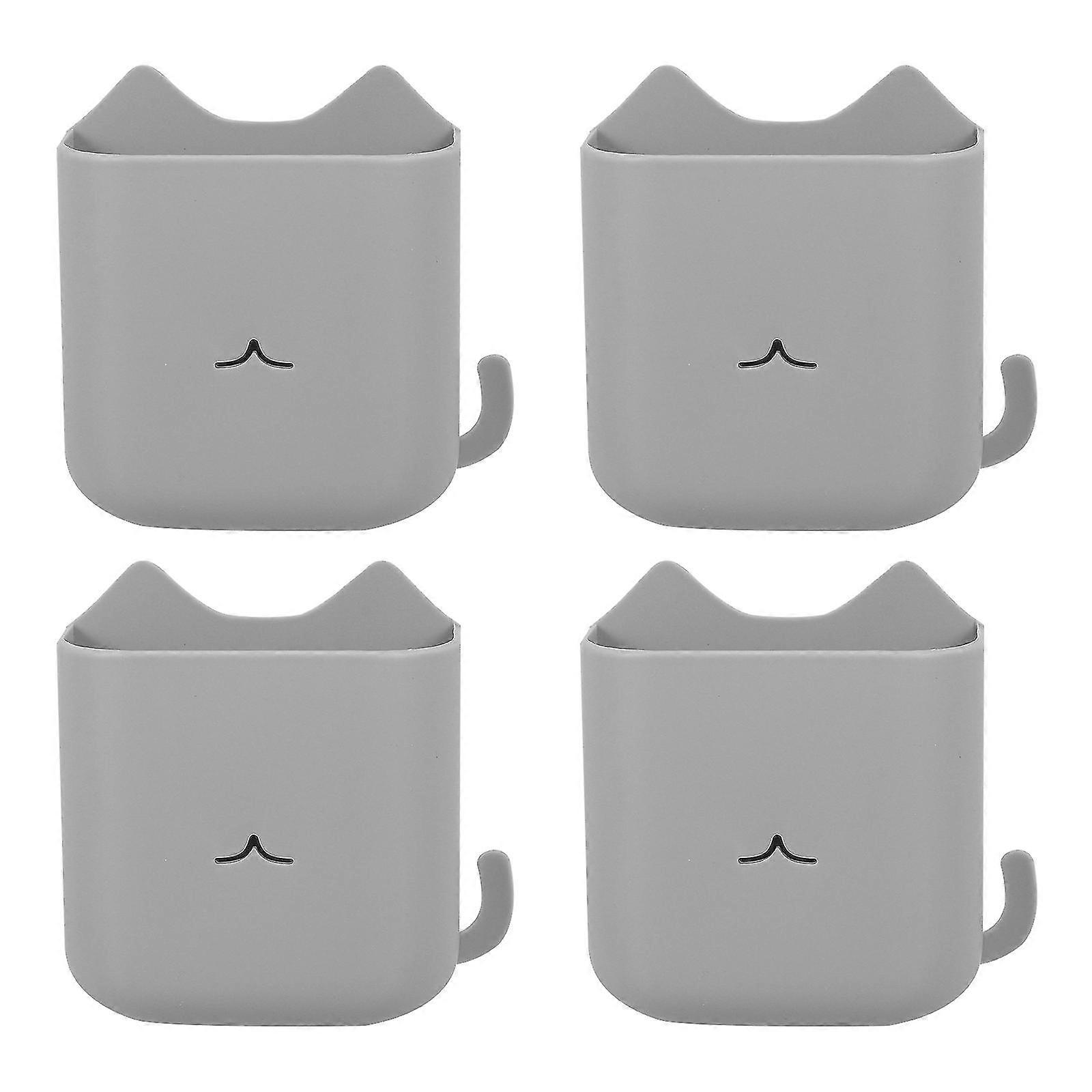 4 Pcs 1 Set Tv Remote Wall Holder Wall Media Storage Rack