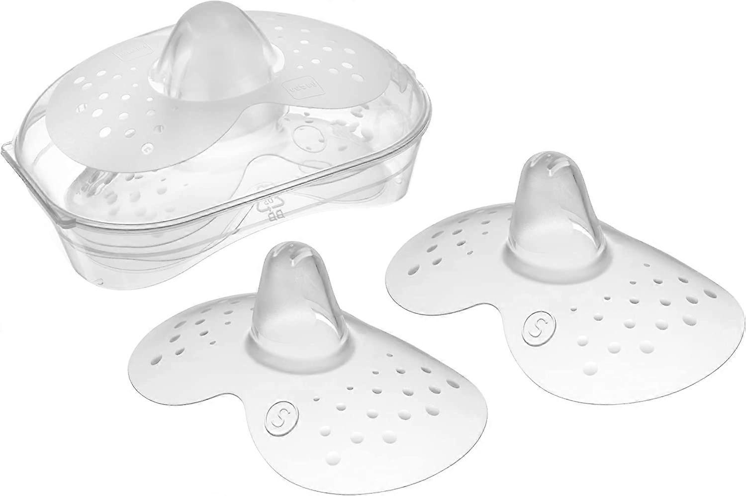 Nipple shield (Size S, 24 mm)  Pack of 2 silicone nipple shields with sterilization box  Special breastfeeding accessory soft like skin
