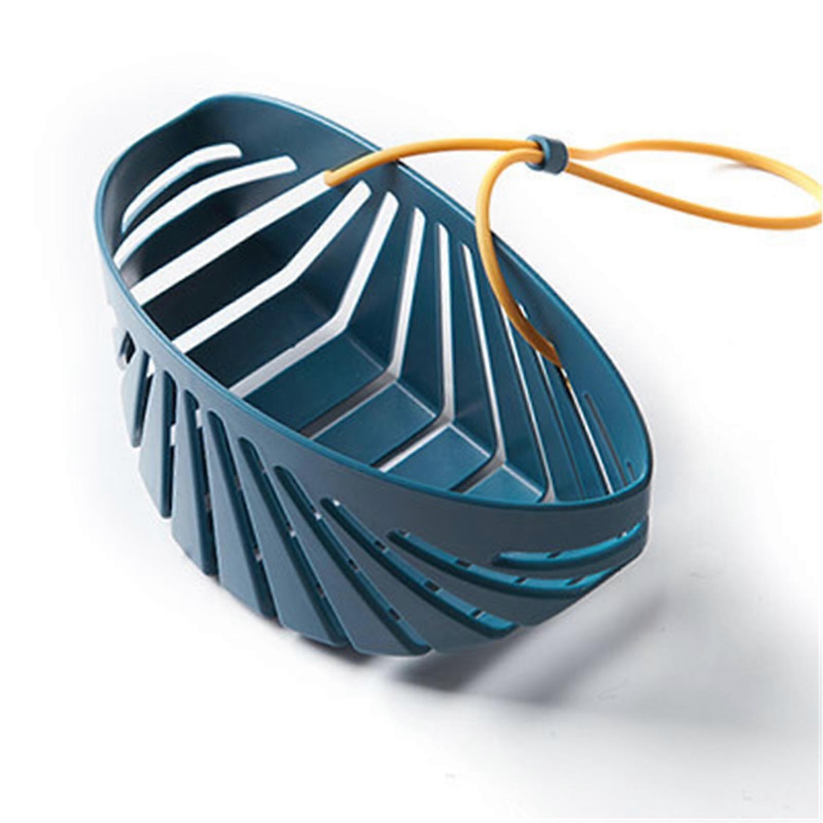 Sink Sponge Holder Hanging Kitchen Sink Caddy Adjustable Strap Kitchen Sink Organizer Space SavingBlue