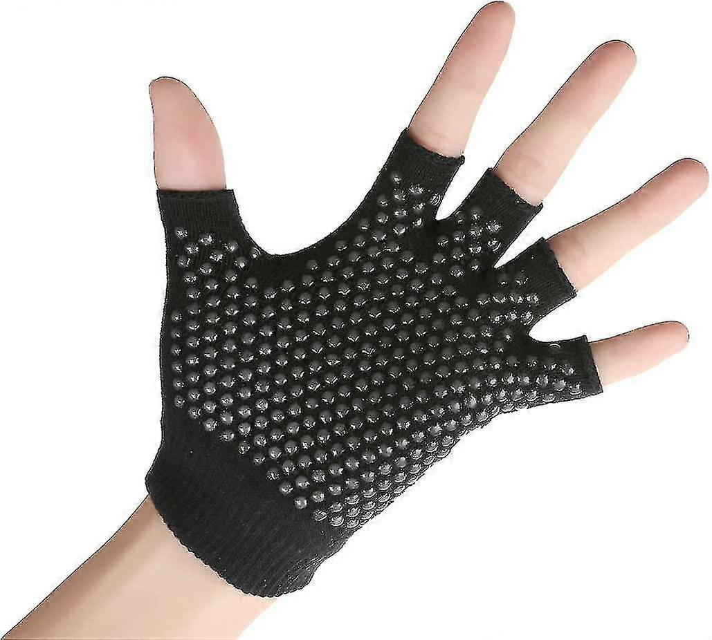 2 Packs Of Non Slip Fingerless Yoga Gloves Exercise Gloves Workout Gloves