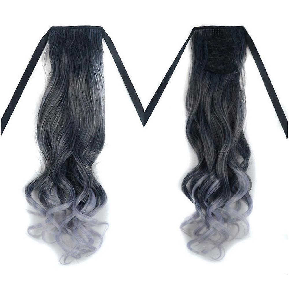 Gradient Ramp Horsetail Lace-up Curled Wig
