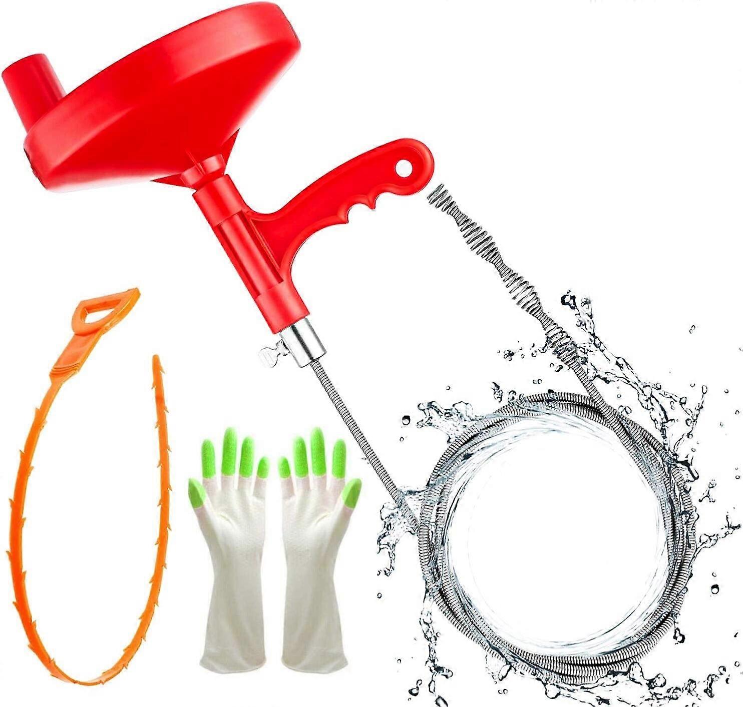 Althee Plumbing Snake Drain Auger, 25 Ft Flexible Sink Snake, Pipe Snake, Drain Clog Remover