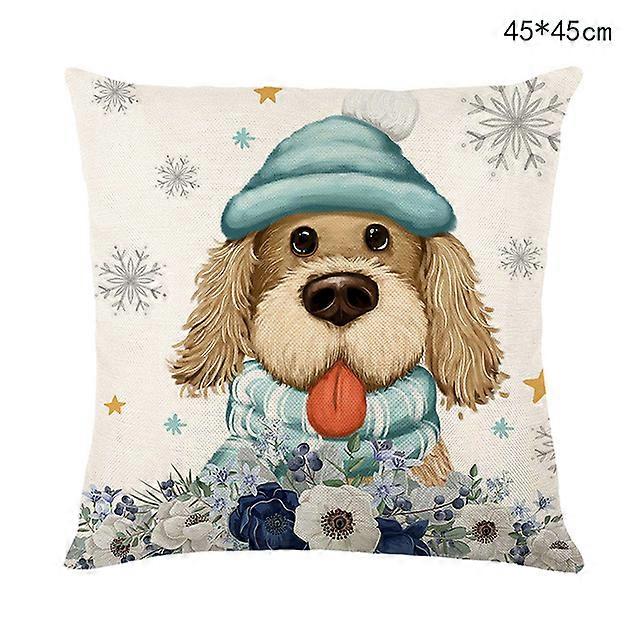 45x45cm Christmas Pillowcase Xmas Tree Elk Snowman Pillow Case Christma Home Decor New Year 2024 Sofa Car Cushion Cover