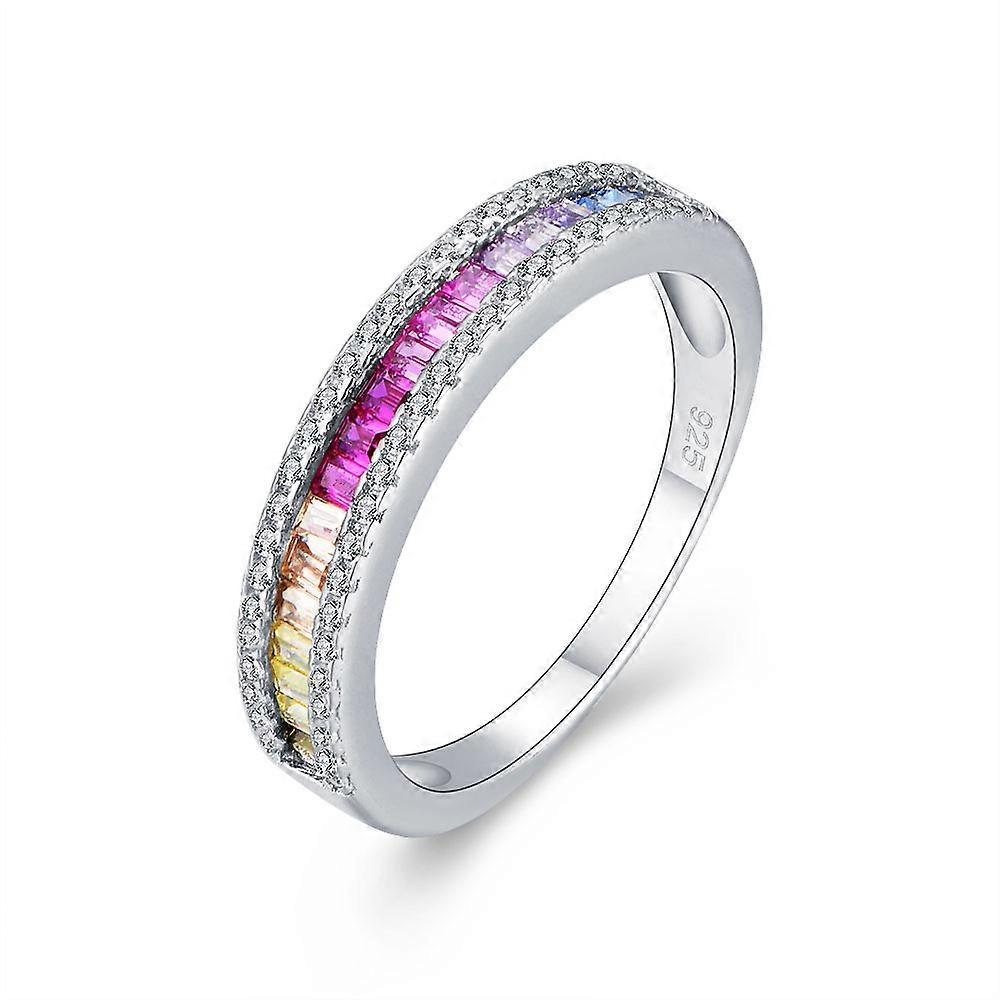 Micro Encrusted White Cubic Zircon Sterling Sillver S925 Ring Wearing Wind Ring