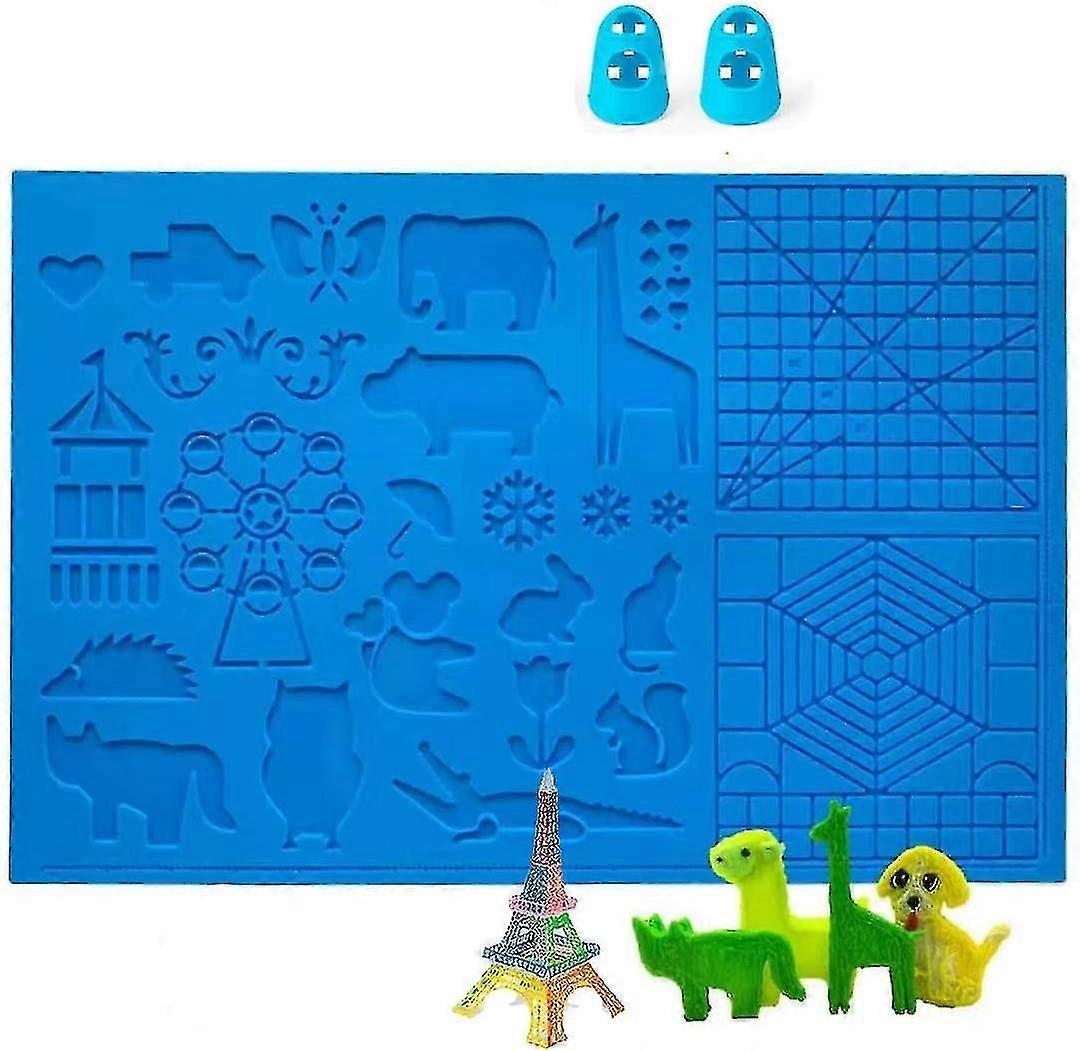 3d Pen Template, 3d Printing Pen Template, 3d Pen Mat, Large Mat (41.5 X 27.5cm) With Animal Pattern Helpful For Beginners, Children And 3d Pen Artist