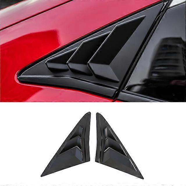 Rear Quarter Panel Window Side Louvers Black Carbon Fiber Vent Decal Cover For Honda Civic Type R Hatchback 2020 2021 Accessory