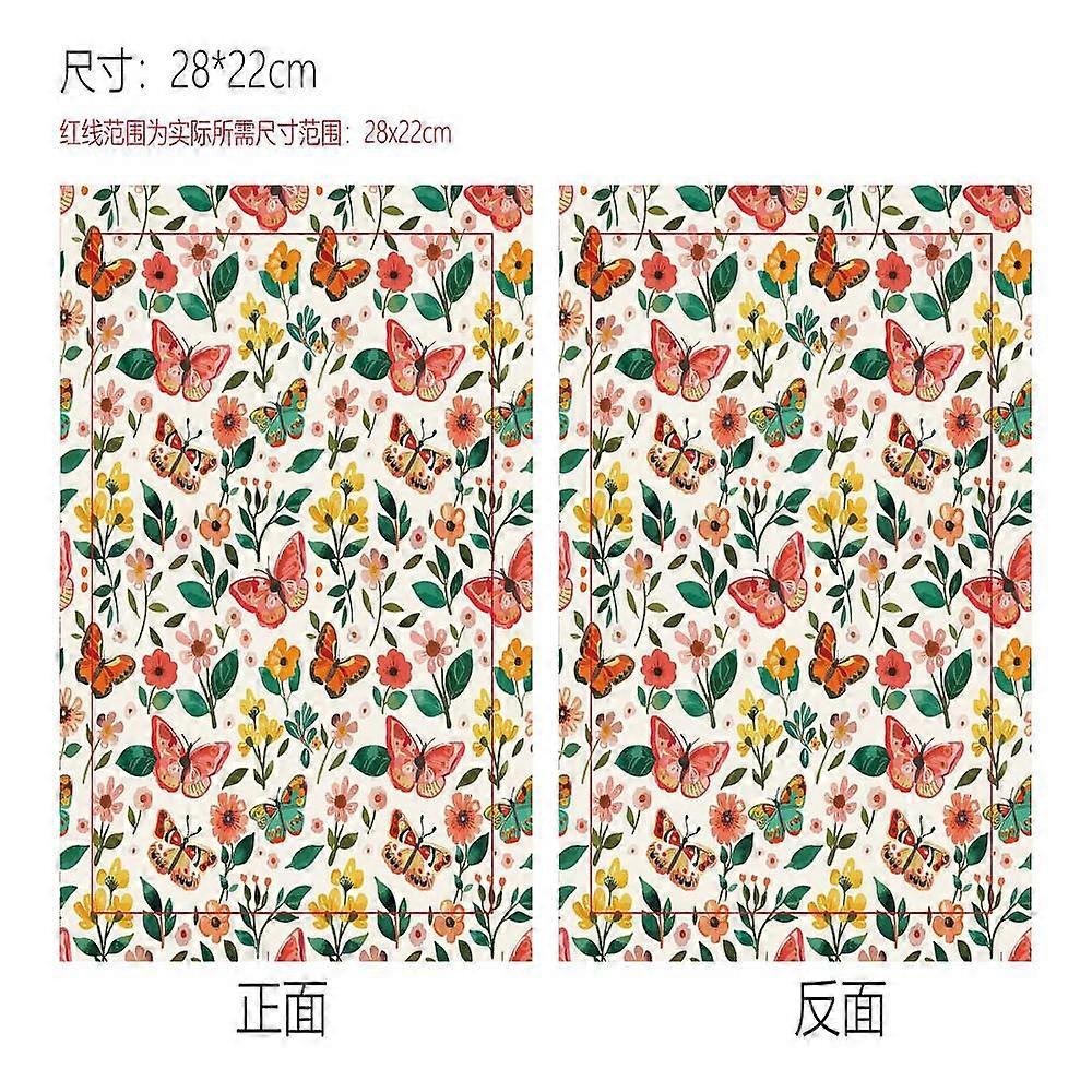 Cloth Book Cover Notebook Wraps Rectangle Butterfly 280x220mm DIY