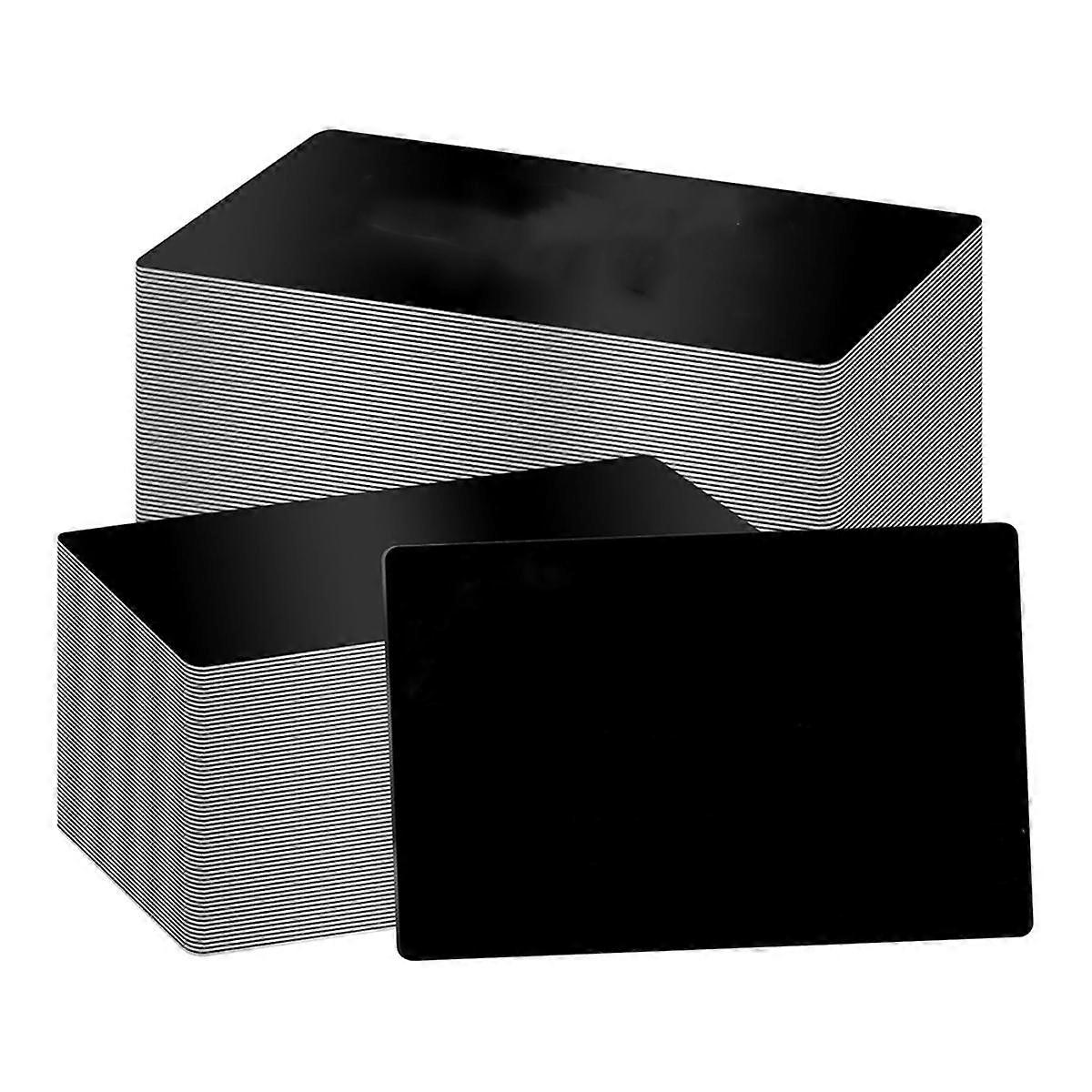 300 db fém névjegykártya Black Metal névjegykártya üresek CNC gravírozóhoz Lézergravírozás vastagsága 0,2 mm