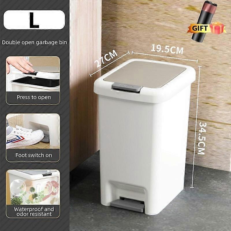 New Pedal Trash Can Wastebasket with Lid Storage Bucket Press-Type Garbage Bins Food Waste Recycle Bin Kitchen AccessoriesTrash Cans & Wastebaskets