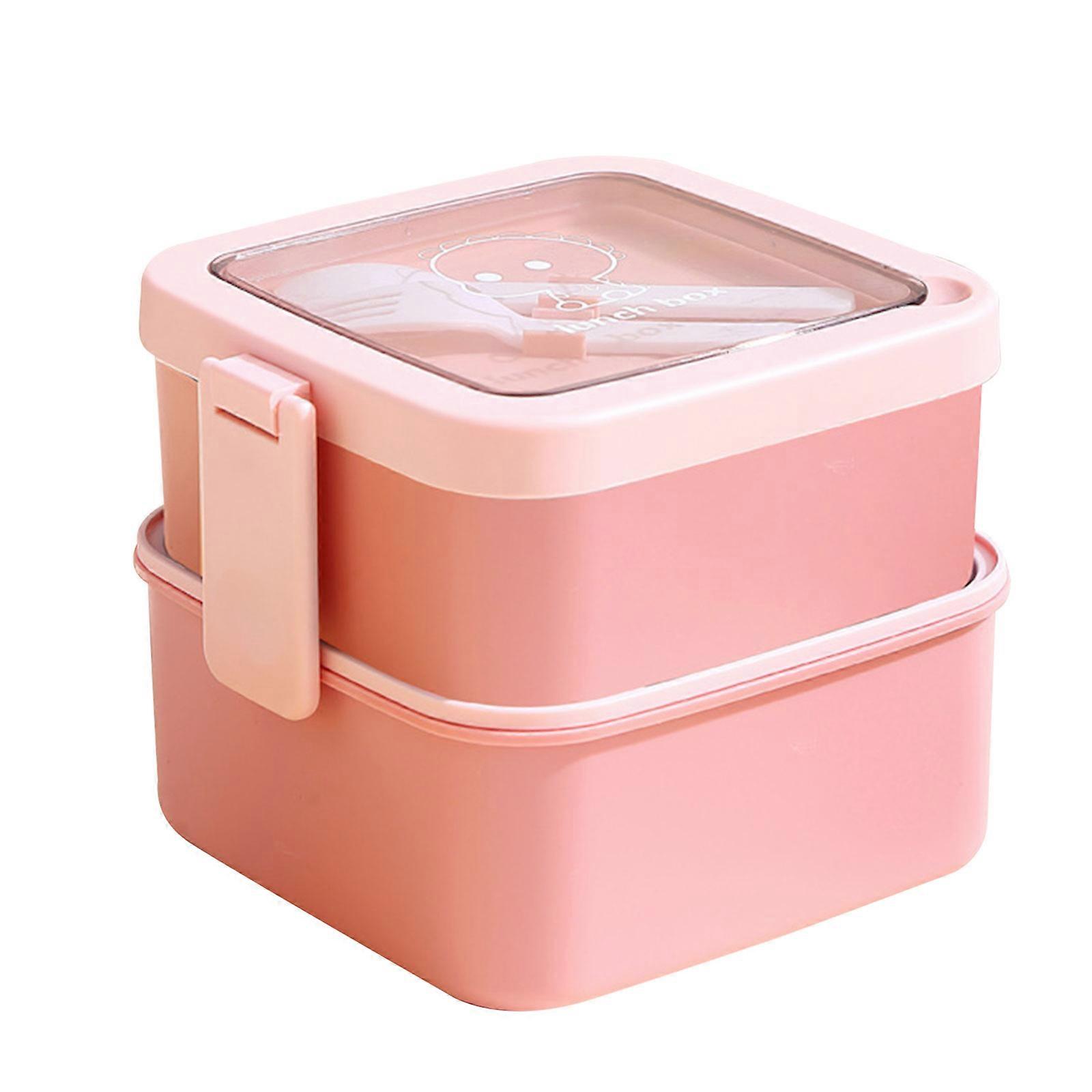 Plastic Double-layer Bento Box Sealed Leak-proof Food Storage Container