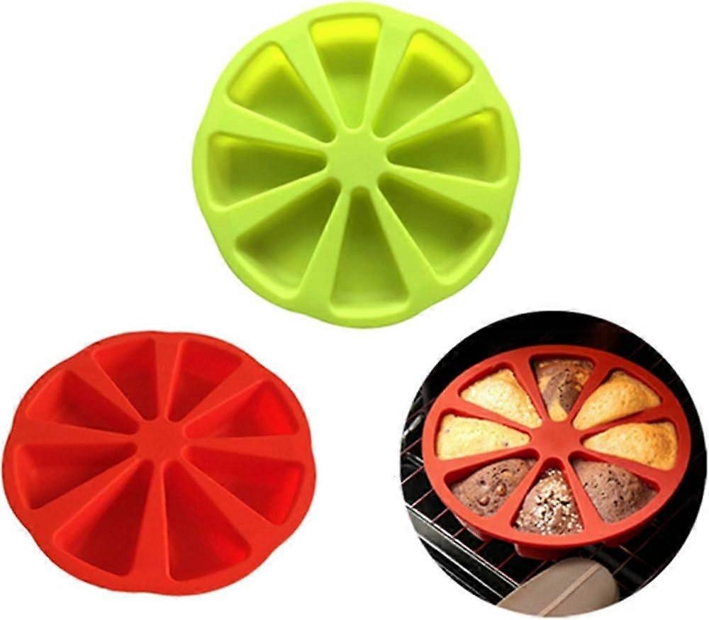 2ベーキング金型三角形8キャビティシリコーンスコーンパンシリコーン部分ケーキ金型、三角形