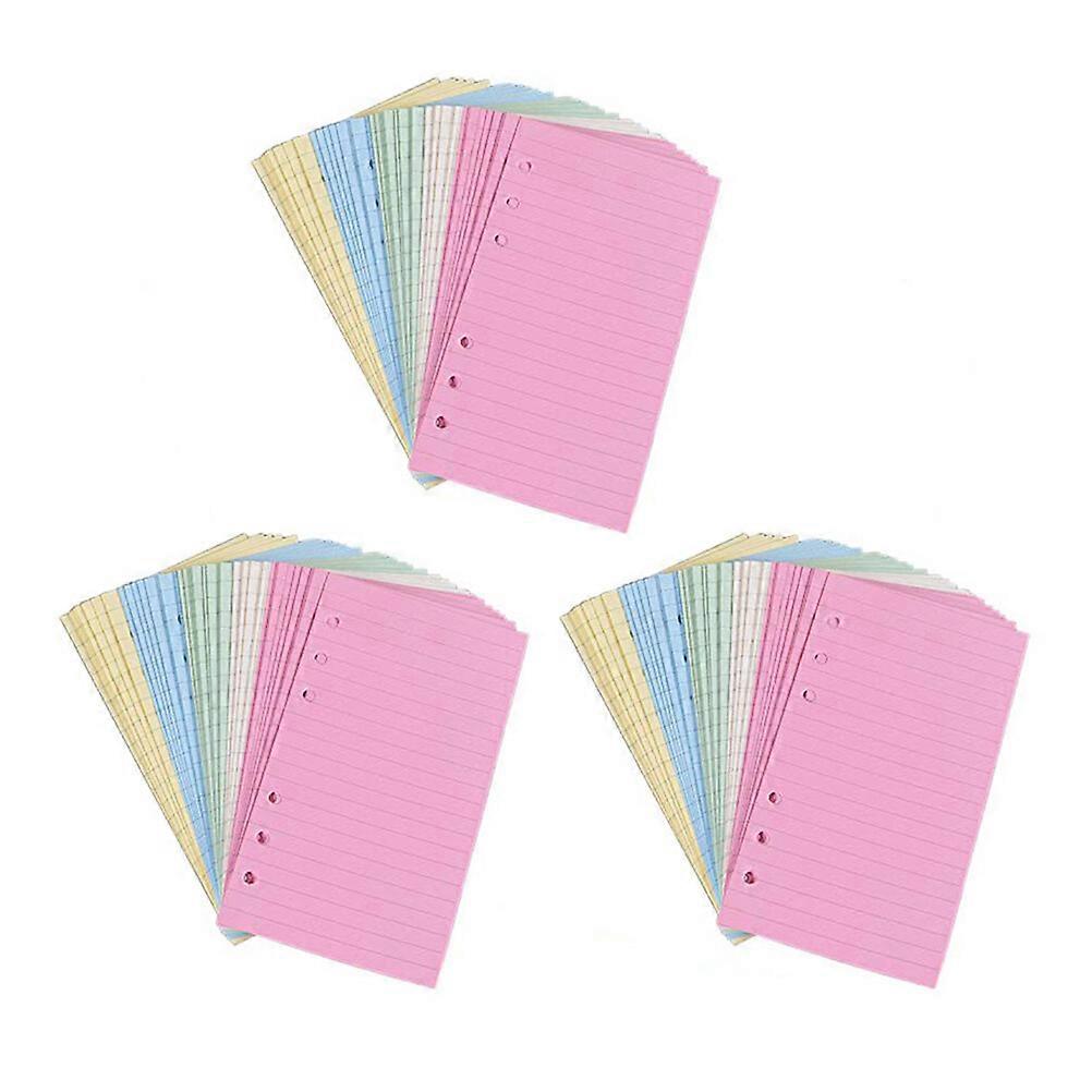 3 Sets of Loose-Leaf Papers Notebook Papers Colorful Papers for Home Store (A6 Horizontal Pattern)