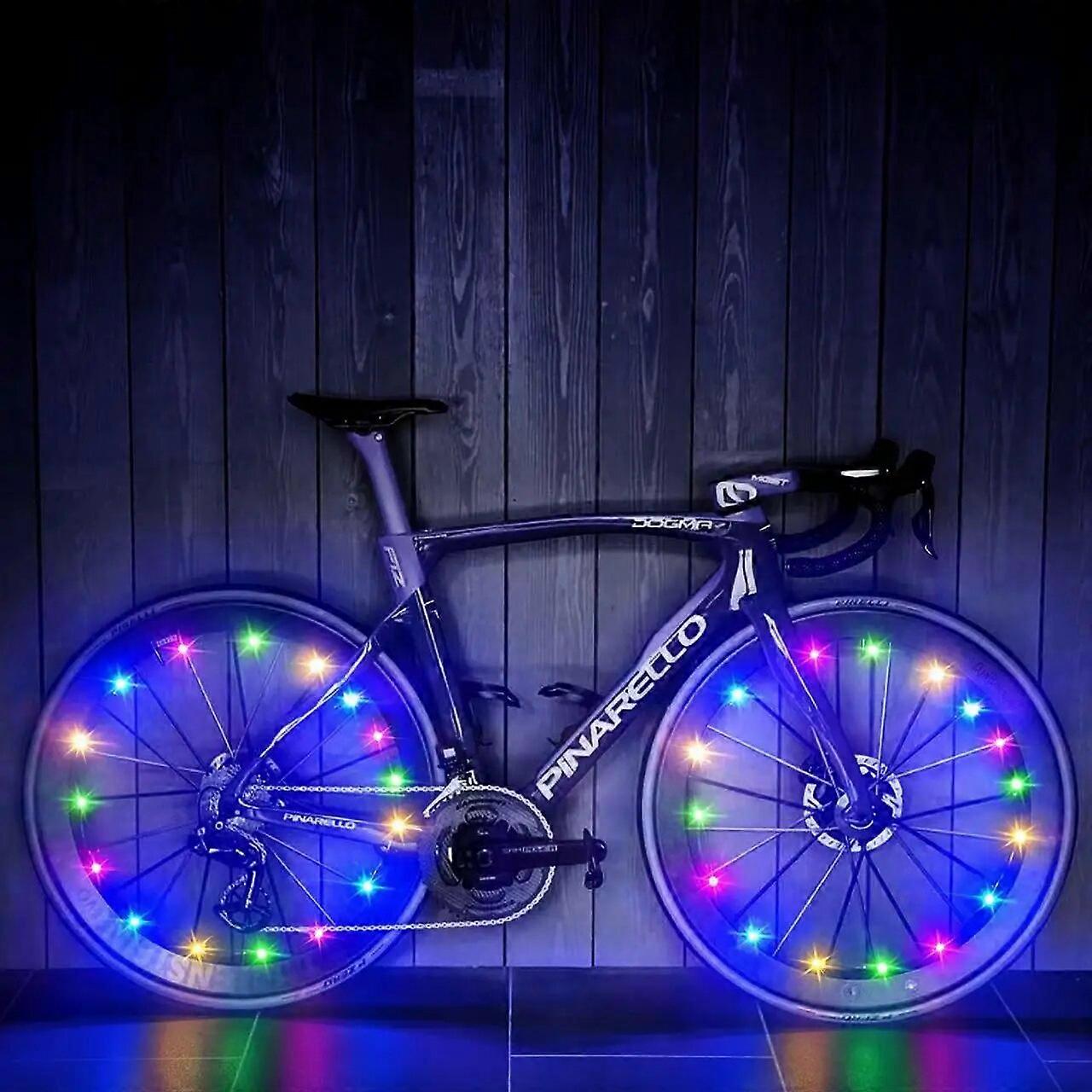 NEW Colorful Rainproof LED Bicycle Wheel Lights Front and Rear Spoke Lights Cycling Decoration Tire Strip Light Accessories