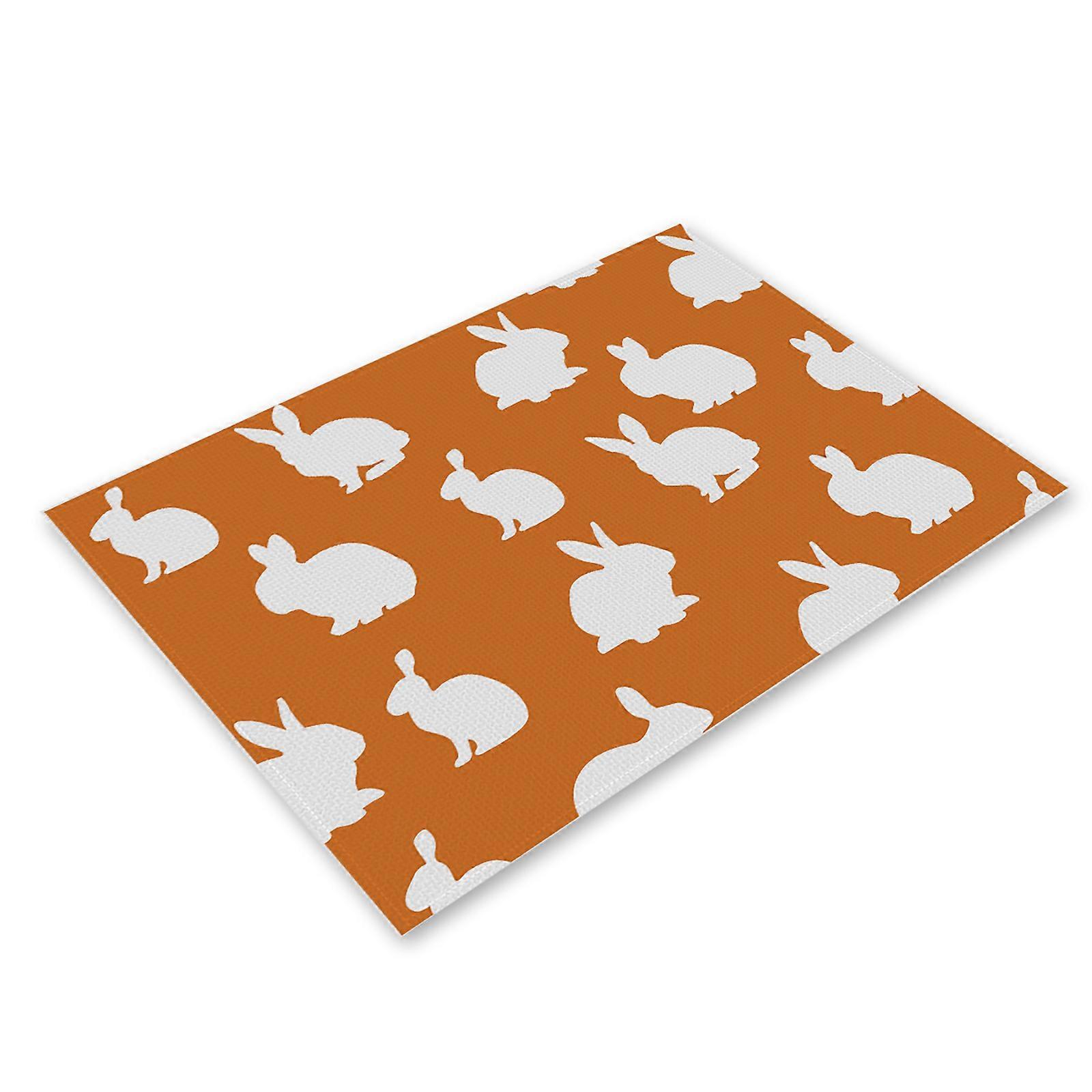 Rabbit Bunny Carrot Easter Placemats for Dining Table, 30 x 45cm Spring Washable Table Mats