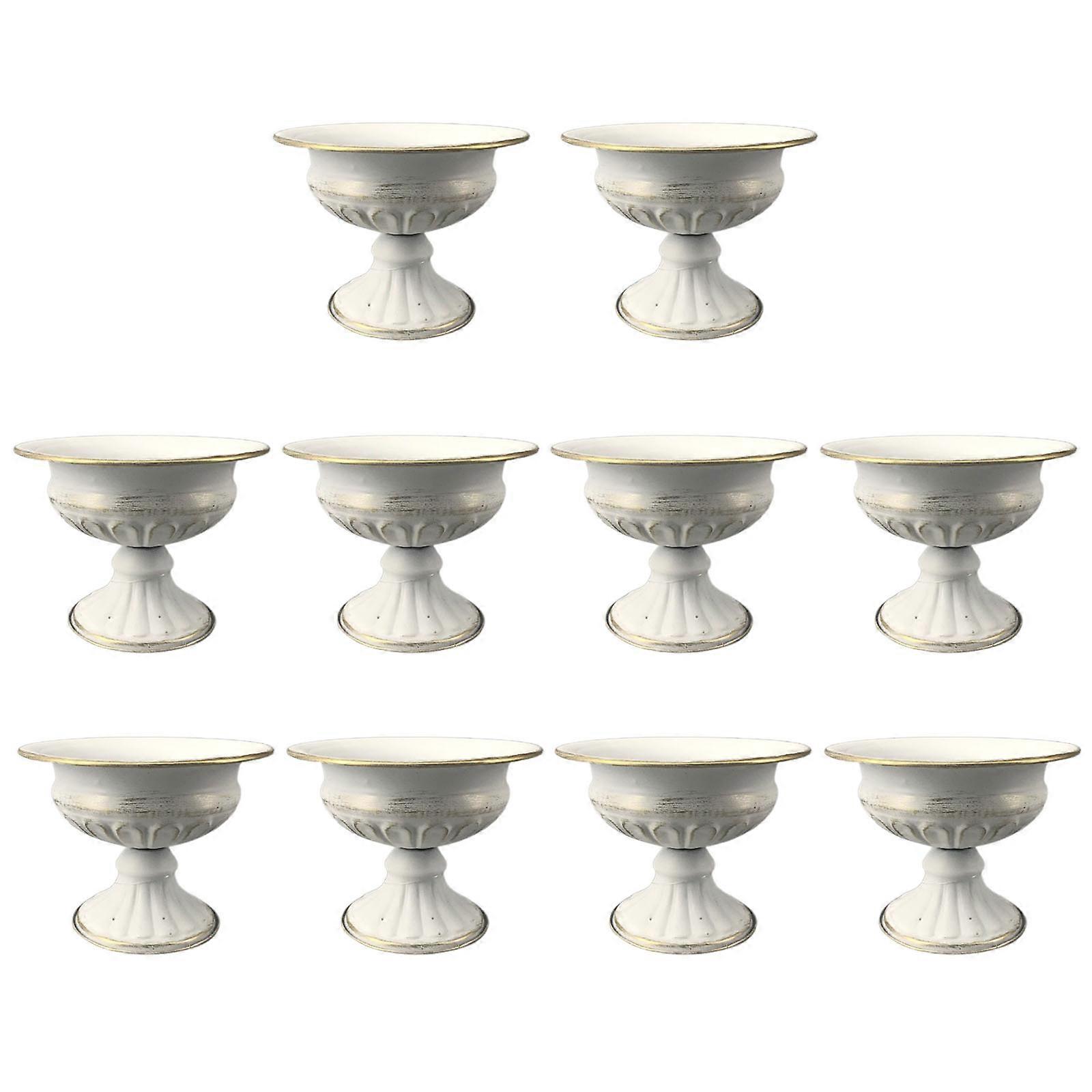 2023 חדש 2/10pcs עציץ כד מתכת בגודל מיני אלגנטי קישוטי חתונה אגרטל לקישוט מסיבת חתונה, מחזיק פרחי חצוצרה