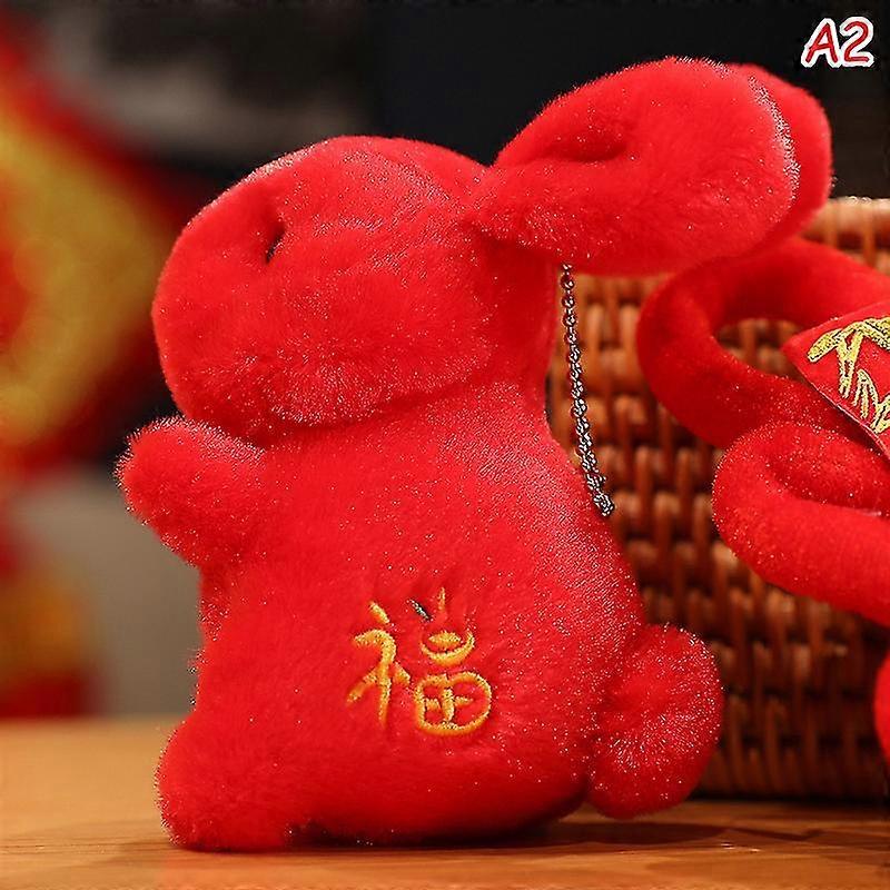Rabbit Doll Pp Cotton Rabbit Zodiac Auspicious Objects Lanyard Decorative Plush Rabbit Cartoon Doll Plush Pendant