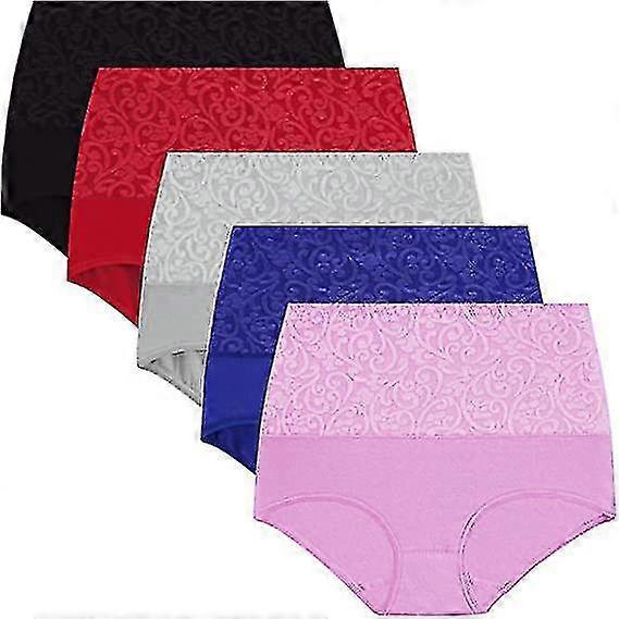 5db Női Fehérnemű Magas Derekú pamut nadrág Női Bugyi Haskontroll Bugyi