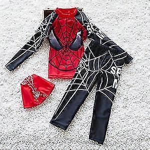 Pojke Tvådelad Baddräkt 4-10 År Barn Långärmad Strandkläder Barn Coola Tecknade Badkläder Baby Baddräkt