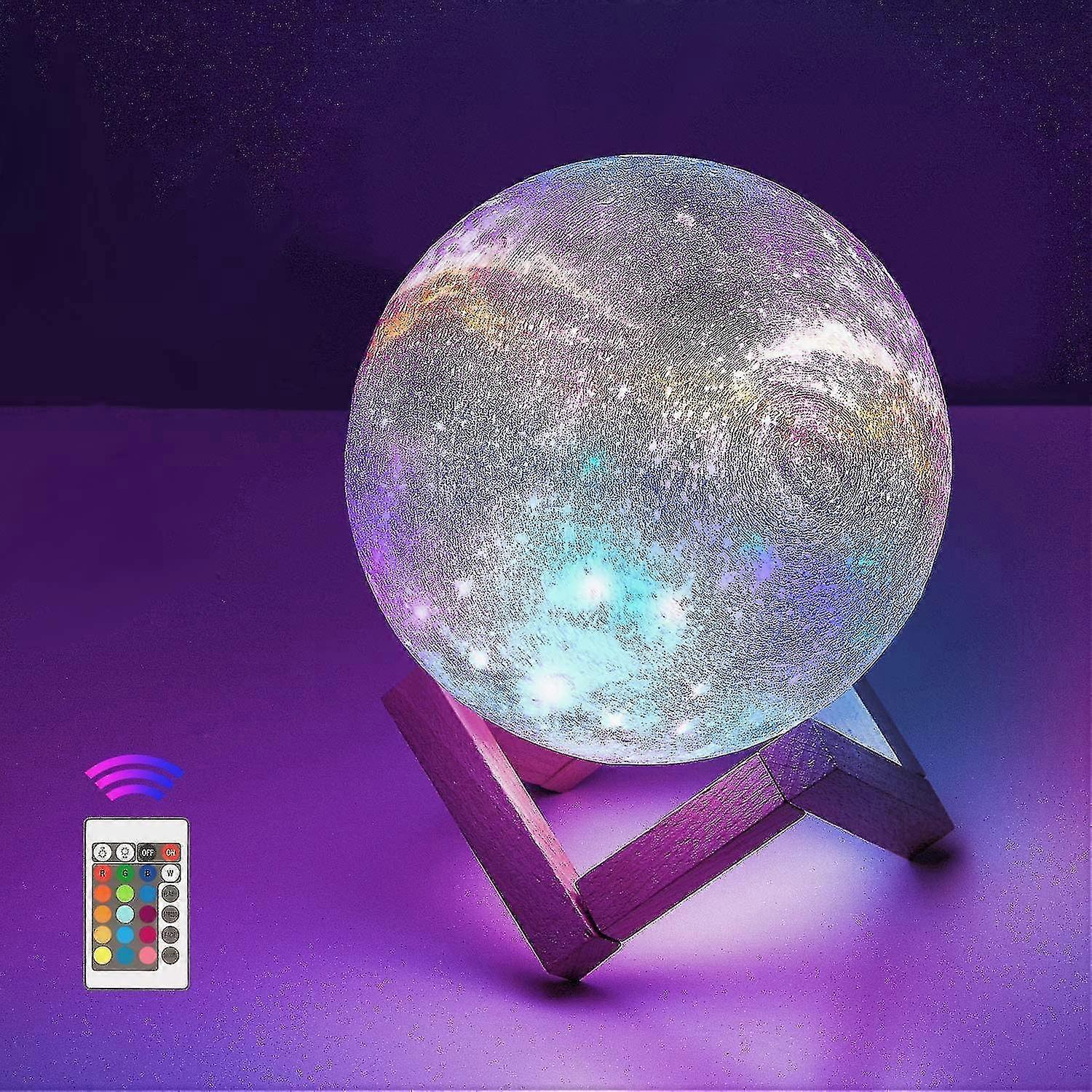 Led Moon Light With Remote Control,dimmable 12cm 3d Print 16 Colors