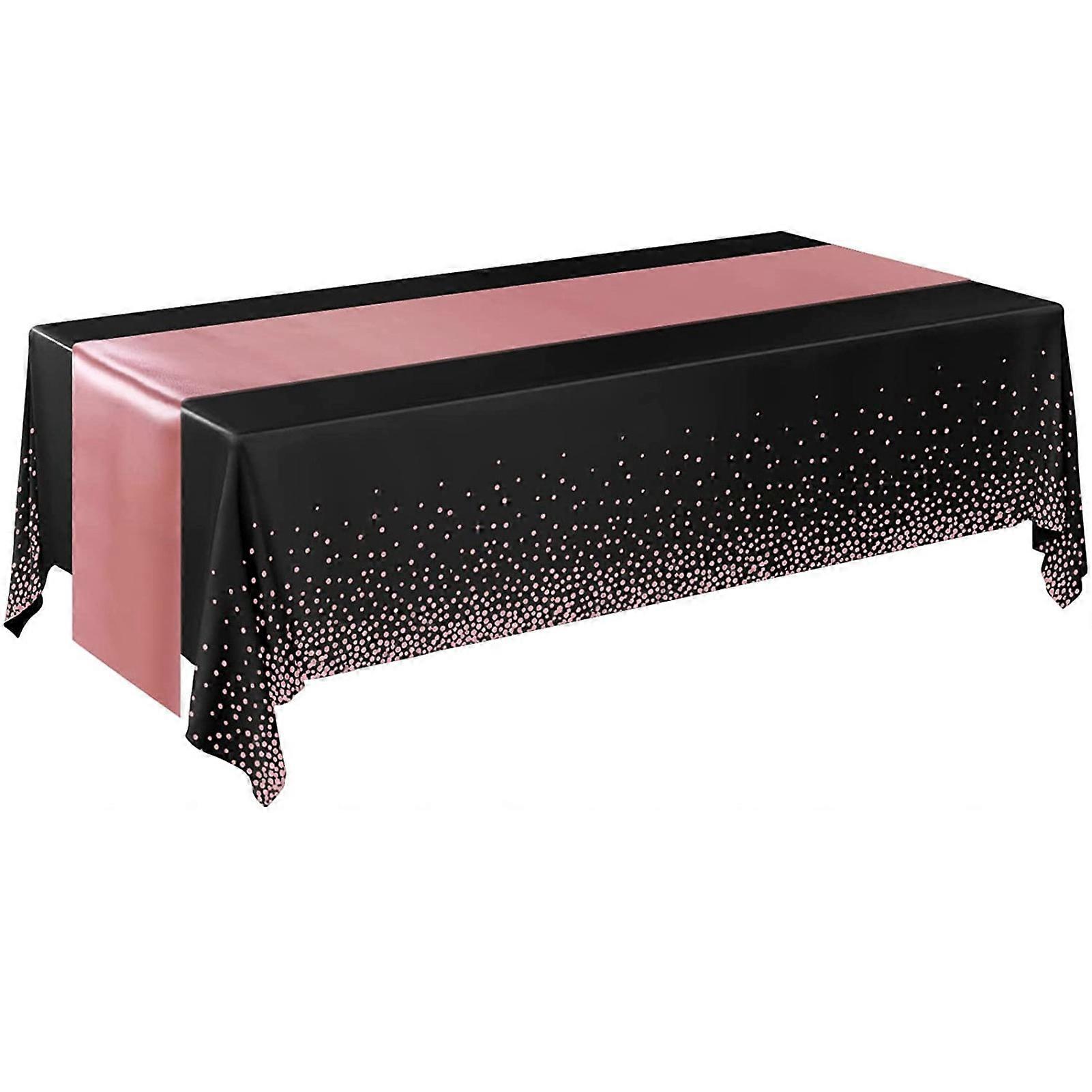 1 Set Table Cover Silky Smooth Printing Wrinkle Free Unfading Table Decoration Waterproof Tablecloth And Satin Table Runner Set Home Use