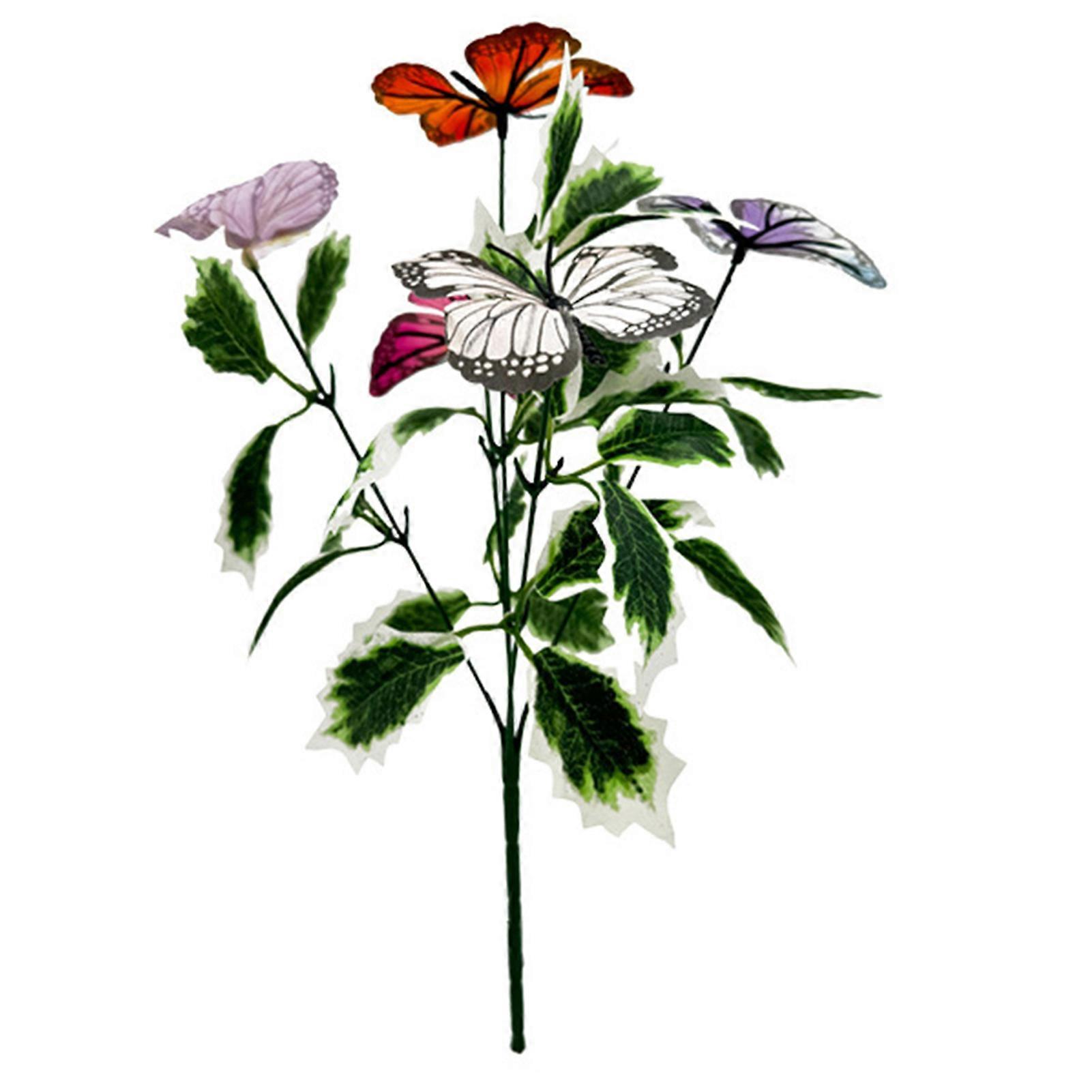 Artificial Berry Branch Faux Green Leaf Branch with Butterflies Realistic Simulated Greenery Branch for Home Table Decor Christmas Valentine's Day Dec