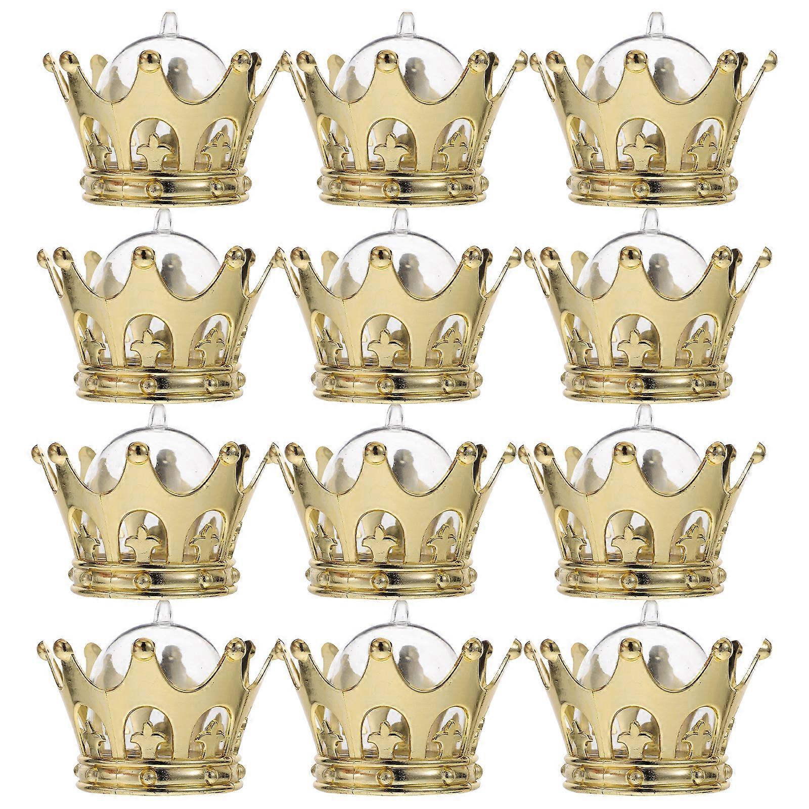 1 Set 12 Pcs Hollow Crown Wedding Candy Boxes Candy Storage Boxes Packing Cases