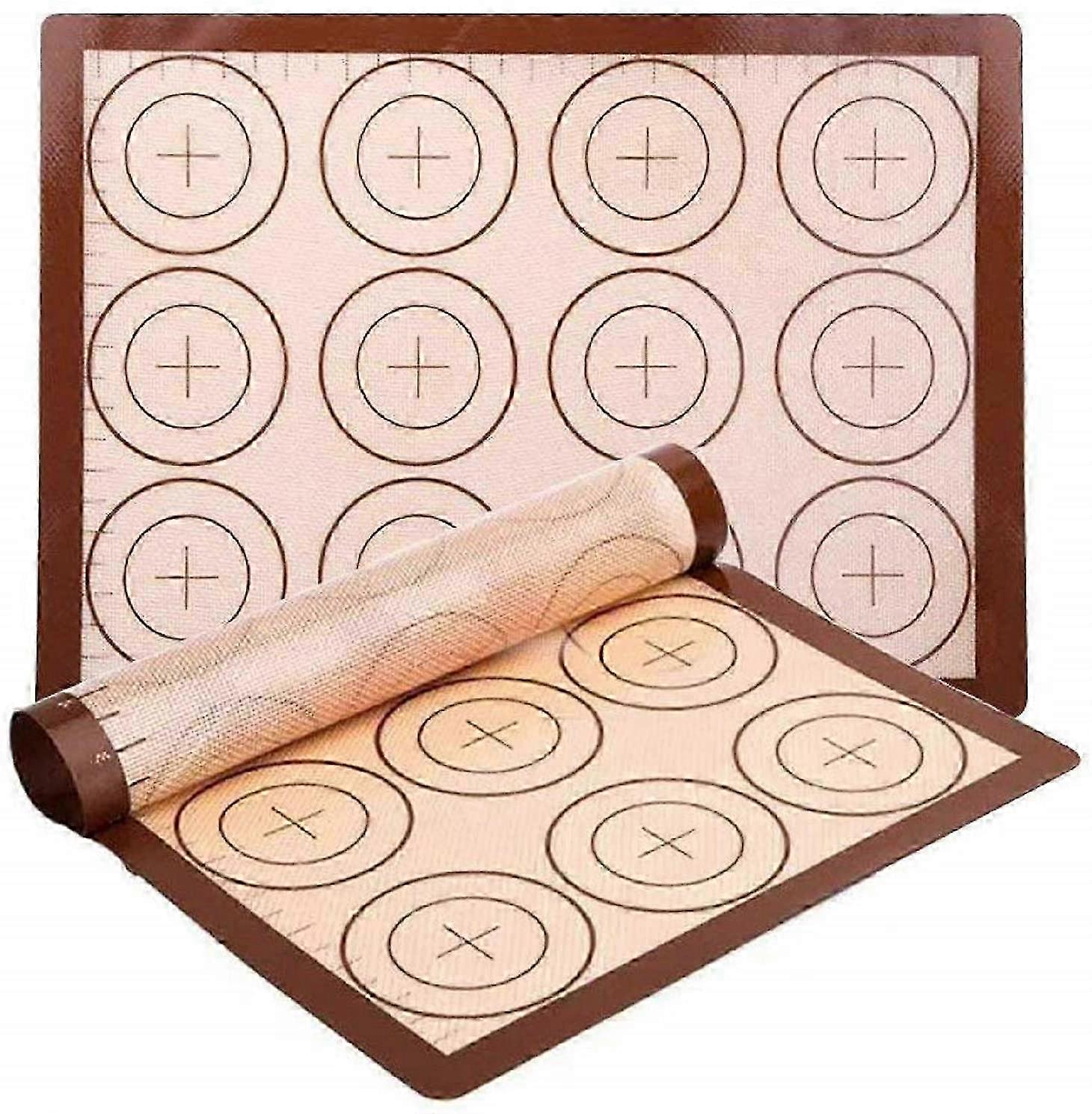 Silicone Baking Mat Set, 2Pack Non-Stick Silicon Liner for Bake Pans & Rolling