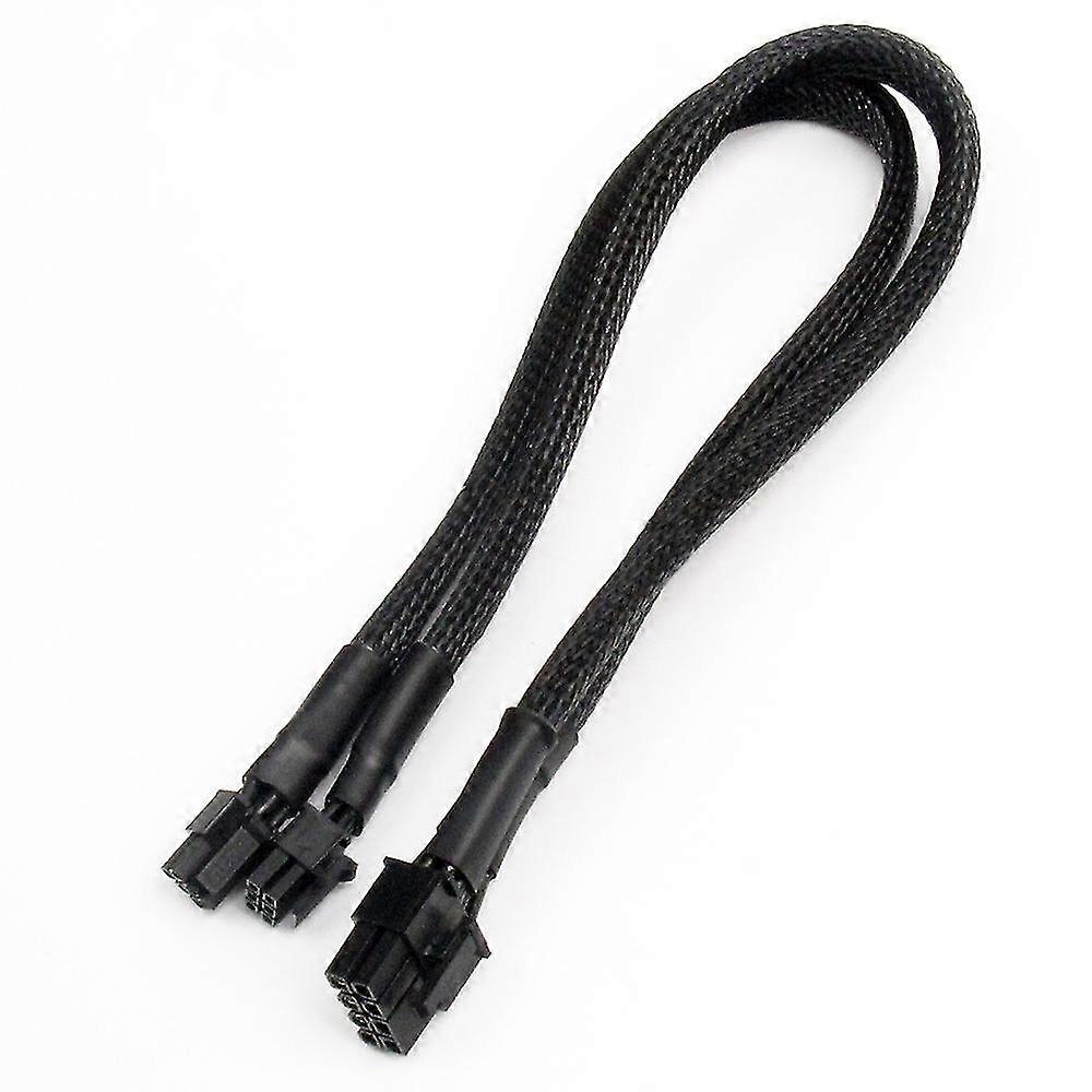Dual Mini 6 Pin to 8 Pin PCI Express Video Card Power Adapter Sleeved Cable Compatible with Pro Towe