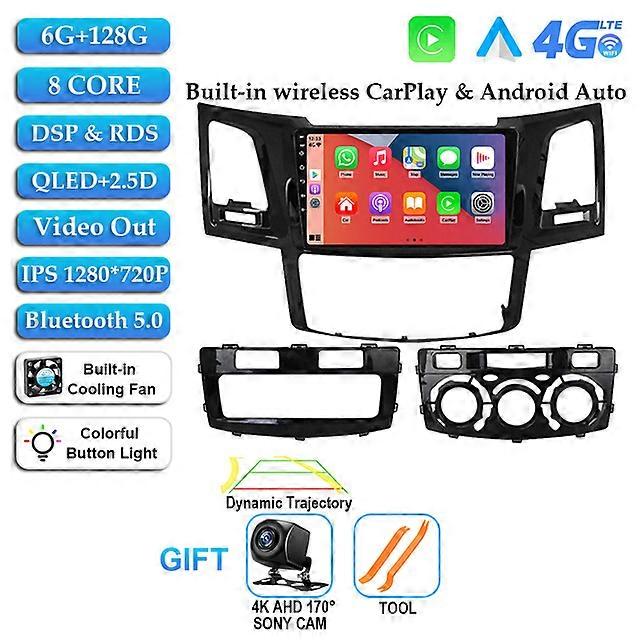 Android 12 Car Radio For Toyota Fortuner Hilux MT 2007 2008 2012 2014 2015 Multimedia Video Player GPS Navigation DSP 2Din 2 Din