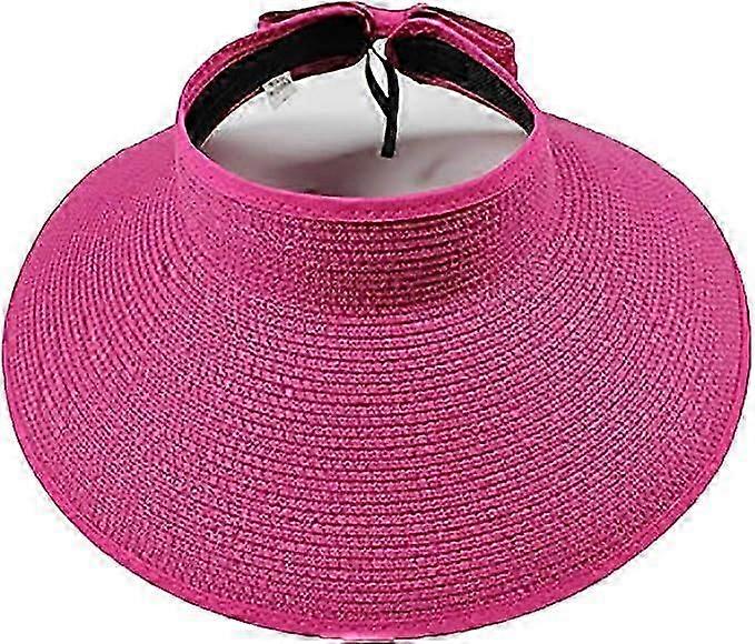 Women Summer Foldable Straw Sun Visor w