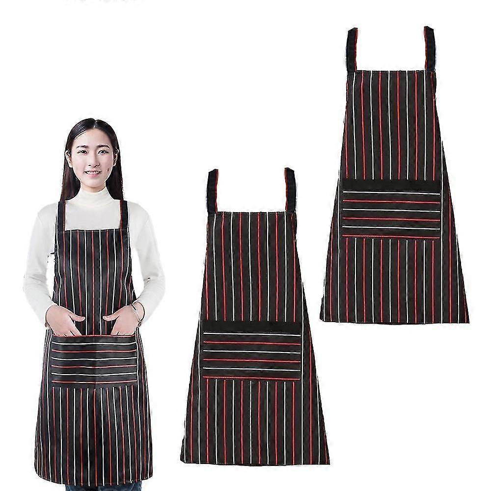 2 Pack Kitchen Cooking Aprons, Adjustable Bib Soft Chef Apron Withpockets For Men Women