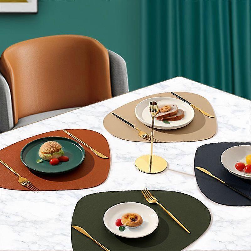 Autumn drop shaped food mat with non-slip grain leather table mat hotel home Bowl mat