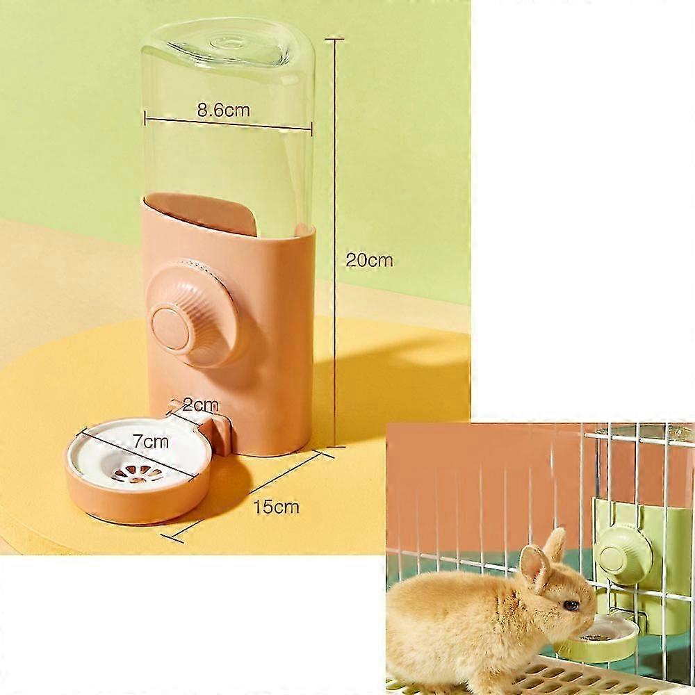1PCS (rose corail) distributeur automatique d’eau pour animaux de compagnie, distributeur d’eau pour lapin, distributeur de fontaine d’eau suspendu 600ML, pour