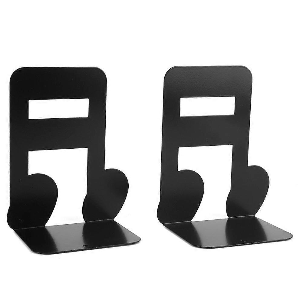 1Pair Musical Note Shape Book Stand Metal Bookends for School Home Table Decor(#2)