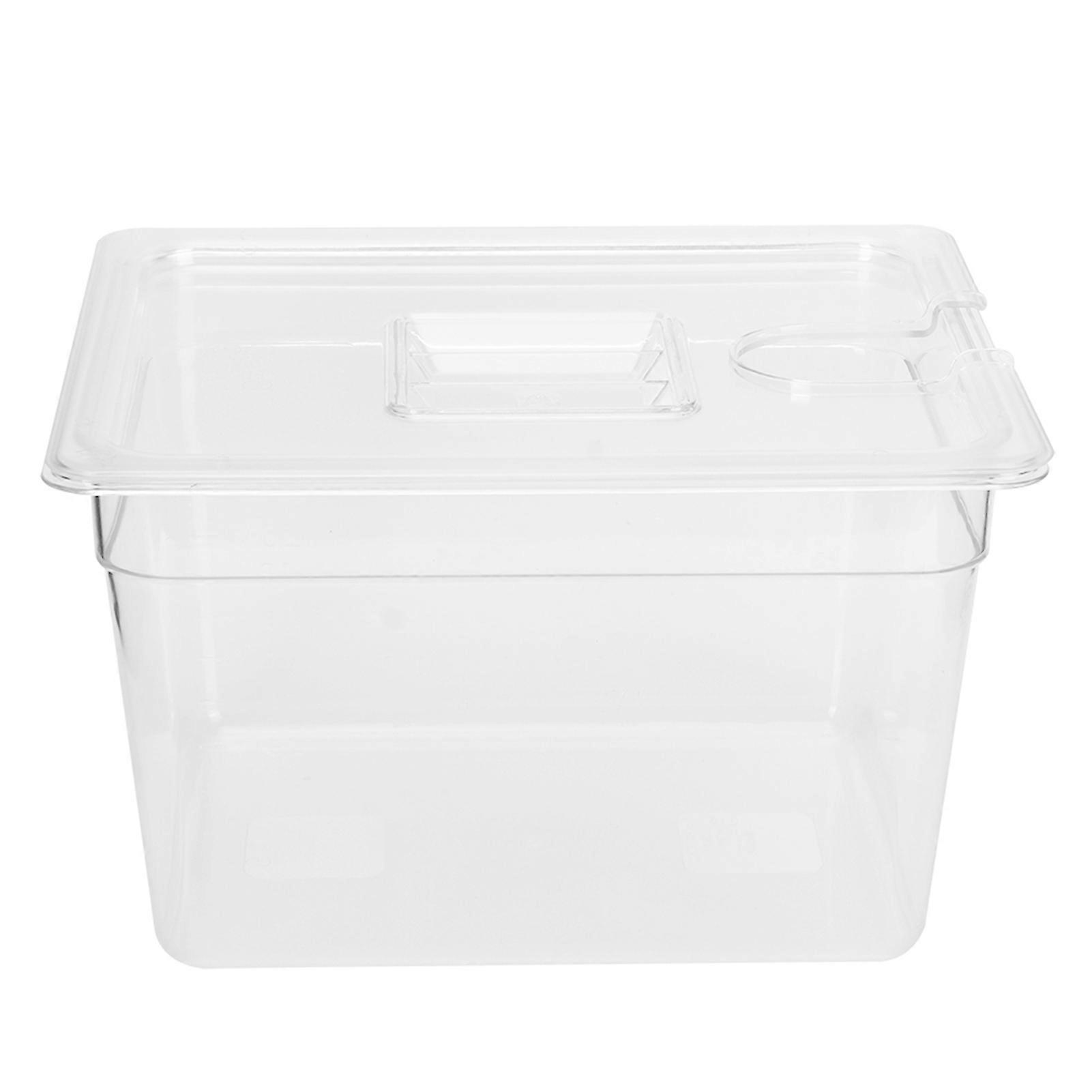 Sous Vide Cooking Container 11.71L Transparent Durable Water Bath with Lid Compatible for Slow Cookers and Precision Sticks for Efficient Cookin