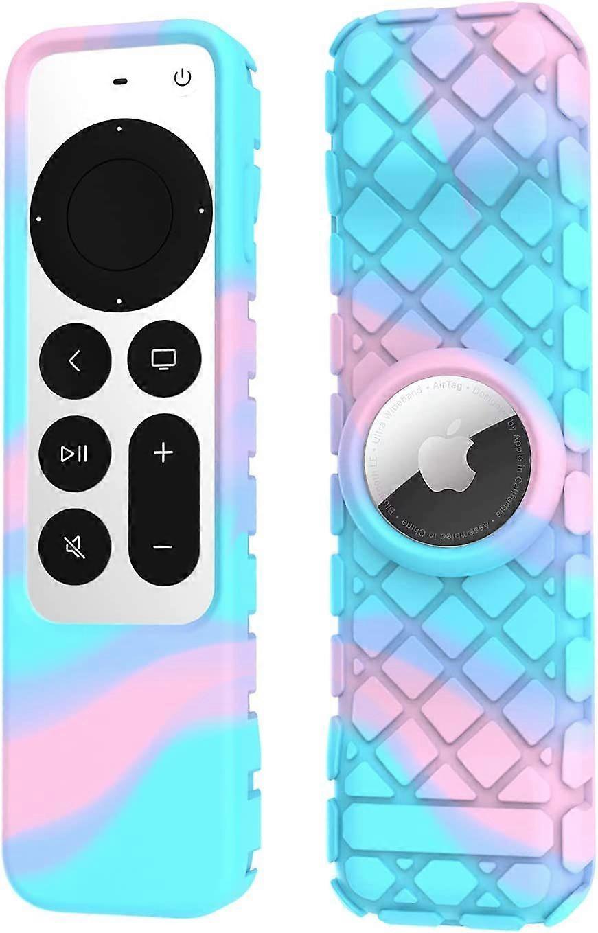 Fit Designed for 2021 Apple TV Siri Remote Controls and Compatible with AirTag, Silicone Case Protective Cover -Drop Protection, Full Access to All Bu