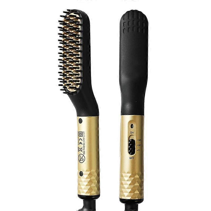 Comb Straightener Electric Negative Ion Heating Comb For Men Beard Hair Straightening Brush Wet Dry Use Quick Hair Styler