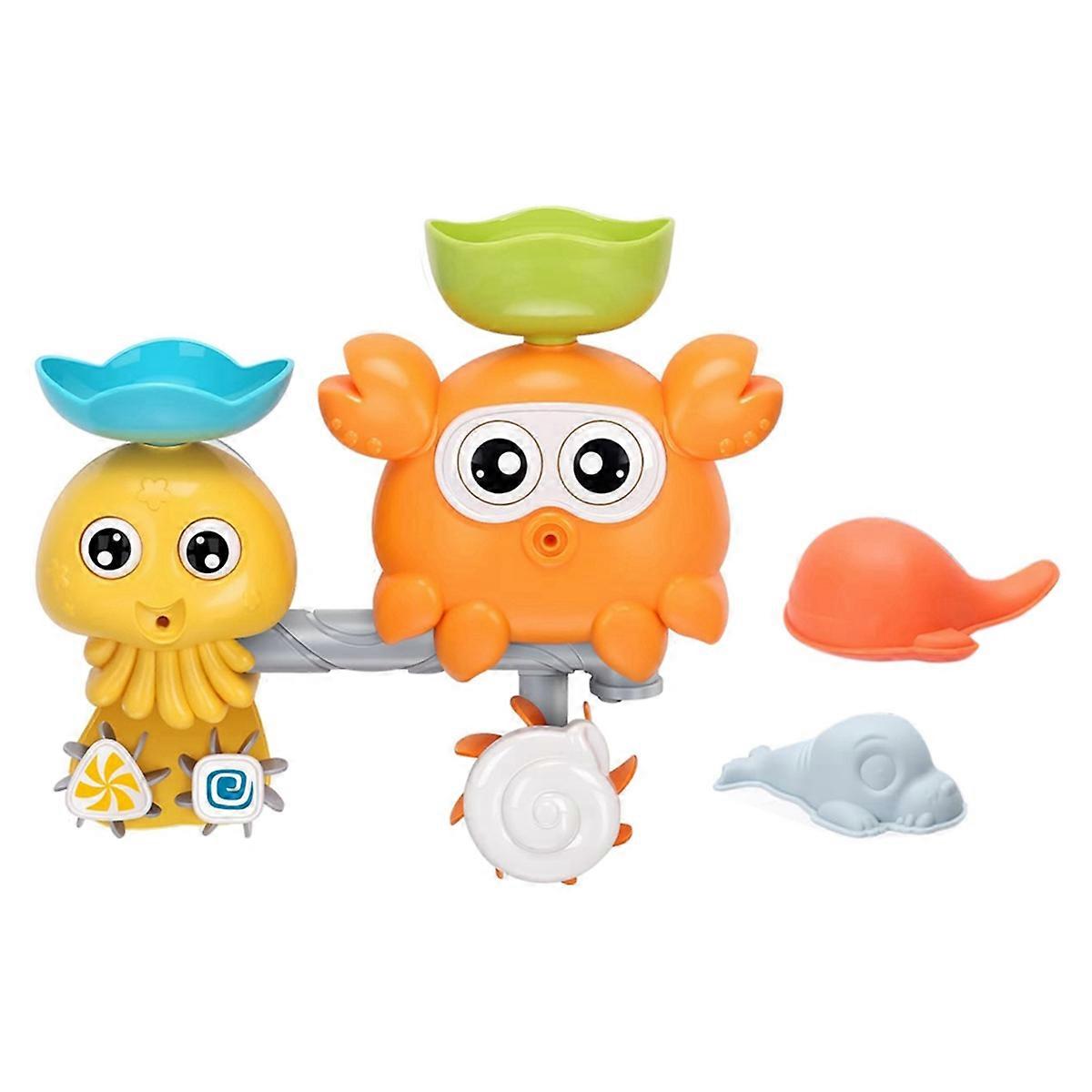 Colorful Bath Toys for Toddlers 1-3, Water Tub Toys with Mini Sprinkler & Cups, Ideal Gift in Color Box
