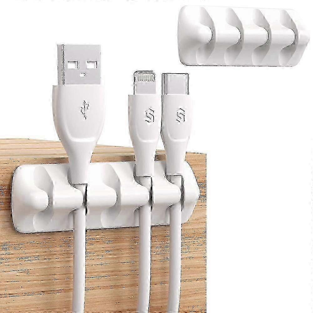 Cable Holder Clips,5-pack Cable Management Cord Organizer Clips(white)