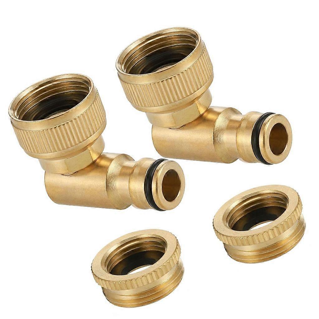 2Pcs Brass Angled Tap Connectors Angled Elbow Efficient Garden Hose Attachment