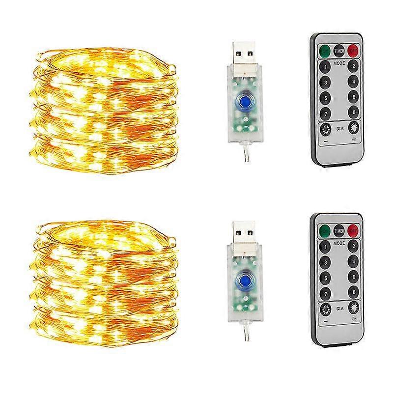 Christmas decoration LED light string with 8 functions remote control lights USB color lights