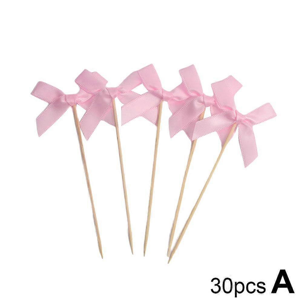 30 Pcs Bowknot Cupcake Topper First Birthday Girl DIY Party Wedding Table Decor