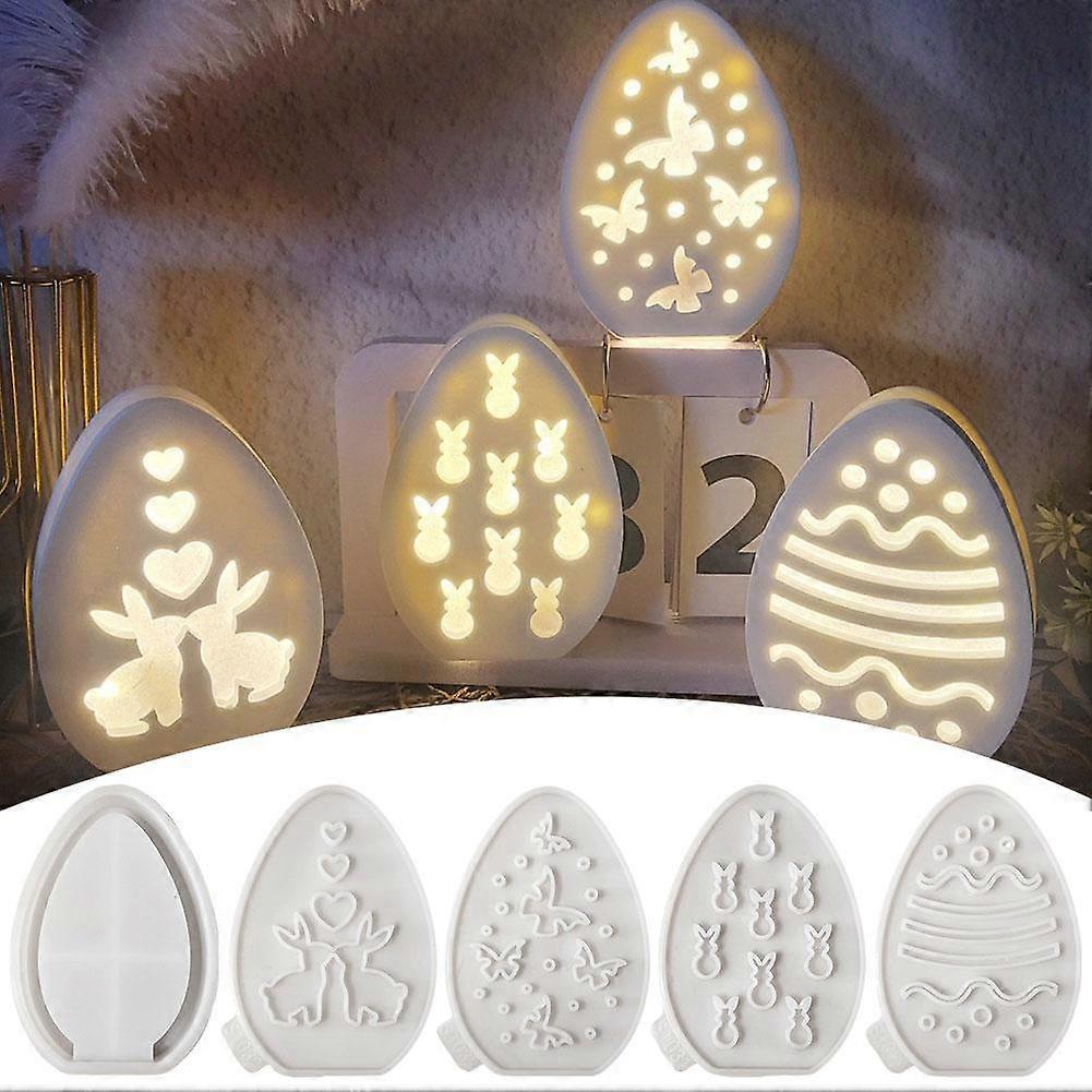 Easter Rabbit Hollow Lamp Mold Easter Egg Rabbit Lamp Silhouette Silicone Mold