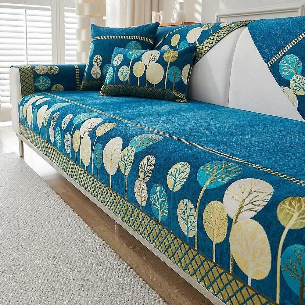 Chenille Sofa Mat Non-slip Solid Color Couch Four Season Universal Sofa Cover Jacquard Combination Superior Quality Sofa Cushion